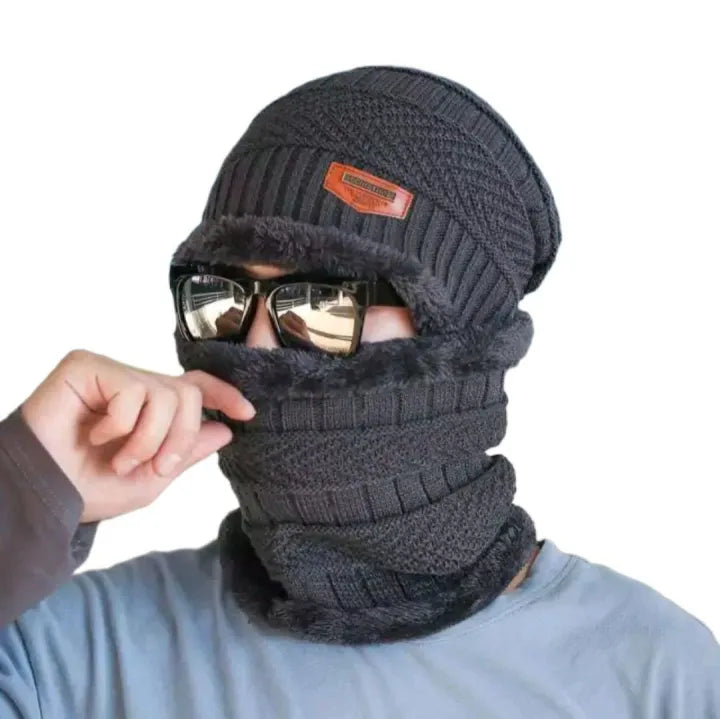 Winter Cap for Men & Women | Full Face Cover with Neck Warmer – 2-Piece Set for Bike Riders