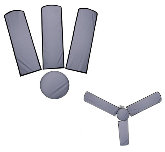 Waterproof & Dustproof Ceiling Fan Cover Set | 3-Blade Fan & Motor Cover – Grey