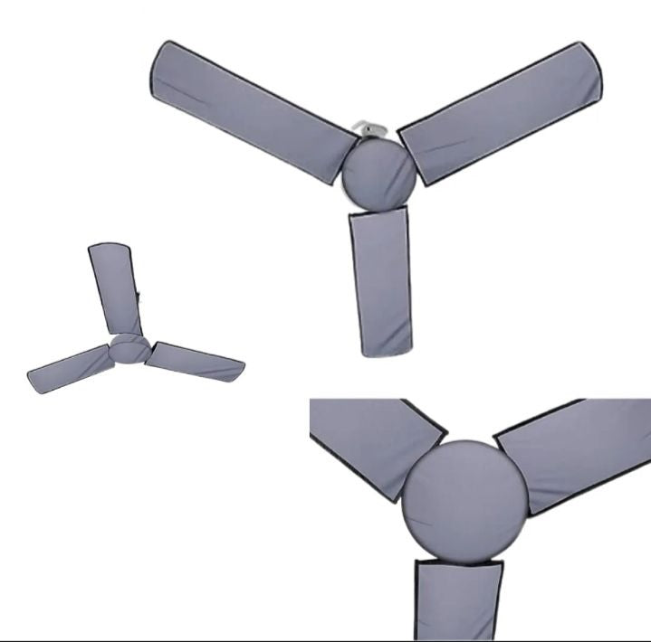 Waterproof & Dustproof Ceiling Fan Cover Set | 3-Blade Fan & Motor Cover – Grey
