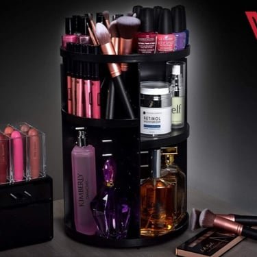 360° Rotating Makeup Organizer – Adjustable, Durable & Spacious - Image 5